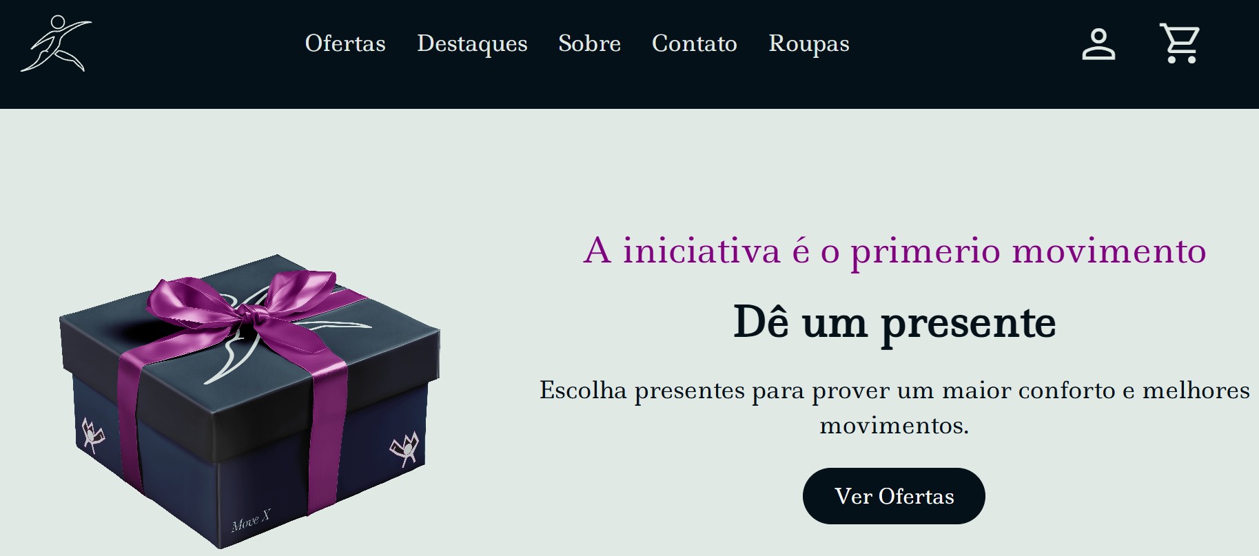Site institucional de uma loja de roupas