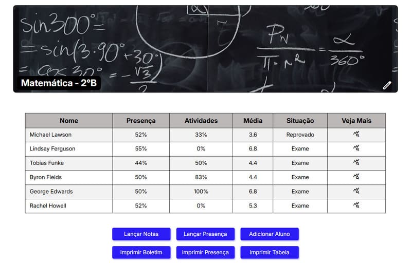 Imagem do projeto chamado My Class